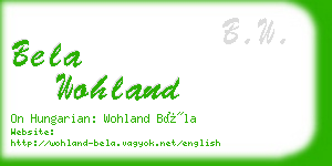 bela wohland business card